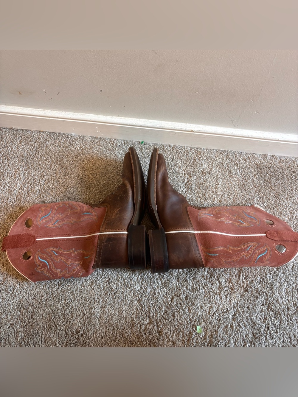 Cody James Boys Western Boots Brown Leather Square Toe Size 2 - Picture 4 of 7